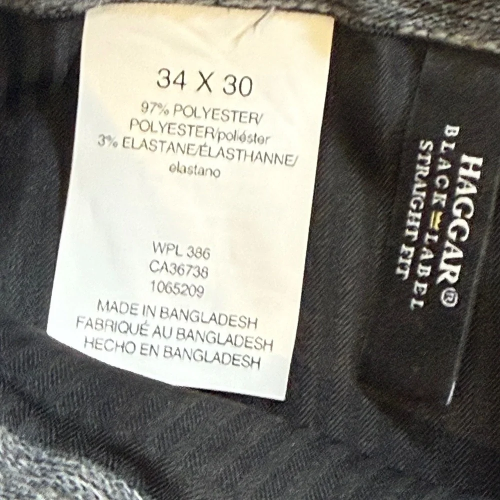 Haggar Black Label Mens 34x30 Straight Fit Stretch Dress Pants Black HD50251 NWT